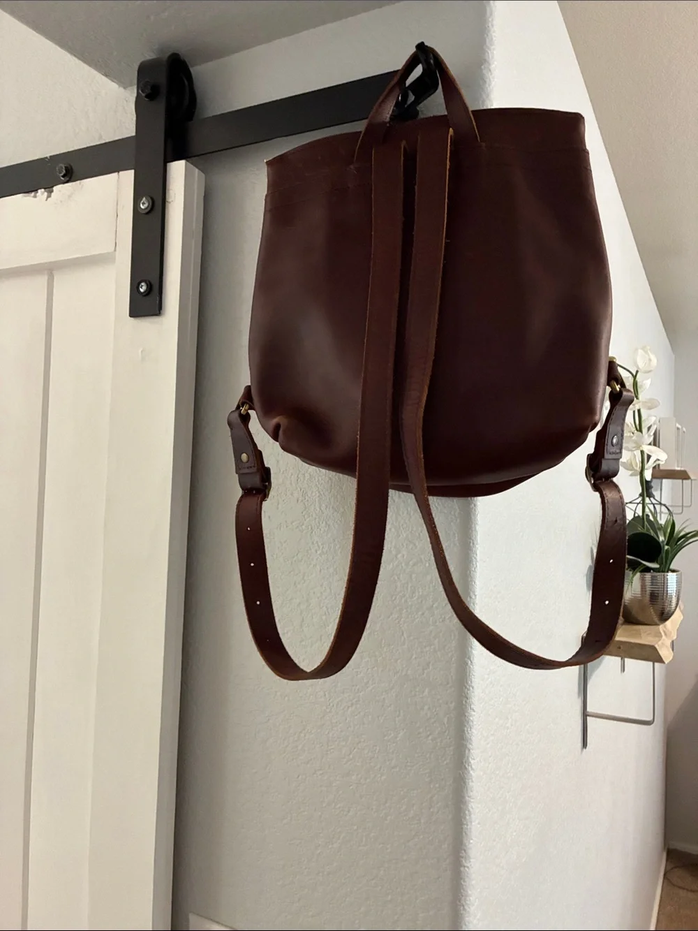 NWOT!!Portland Leather Chestnut Brown Backpack with Gold Hardware